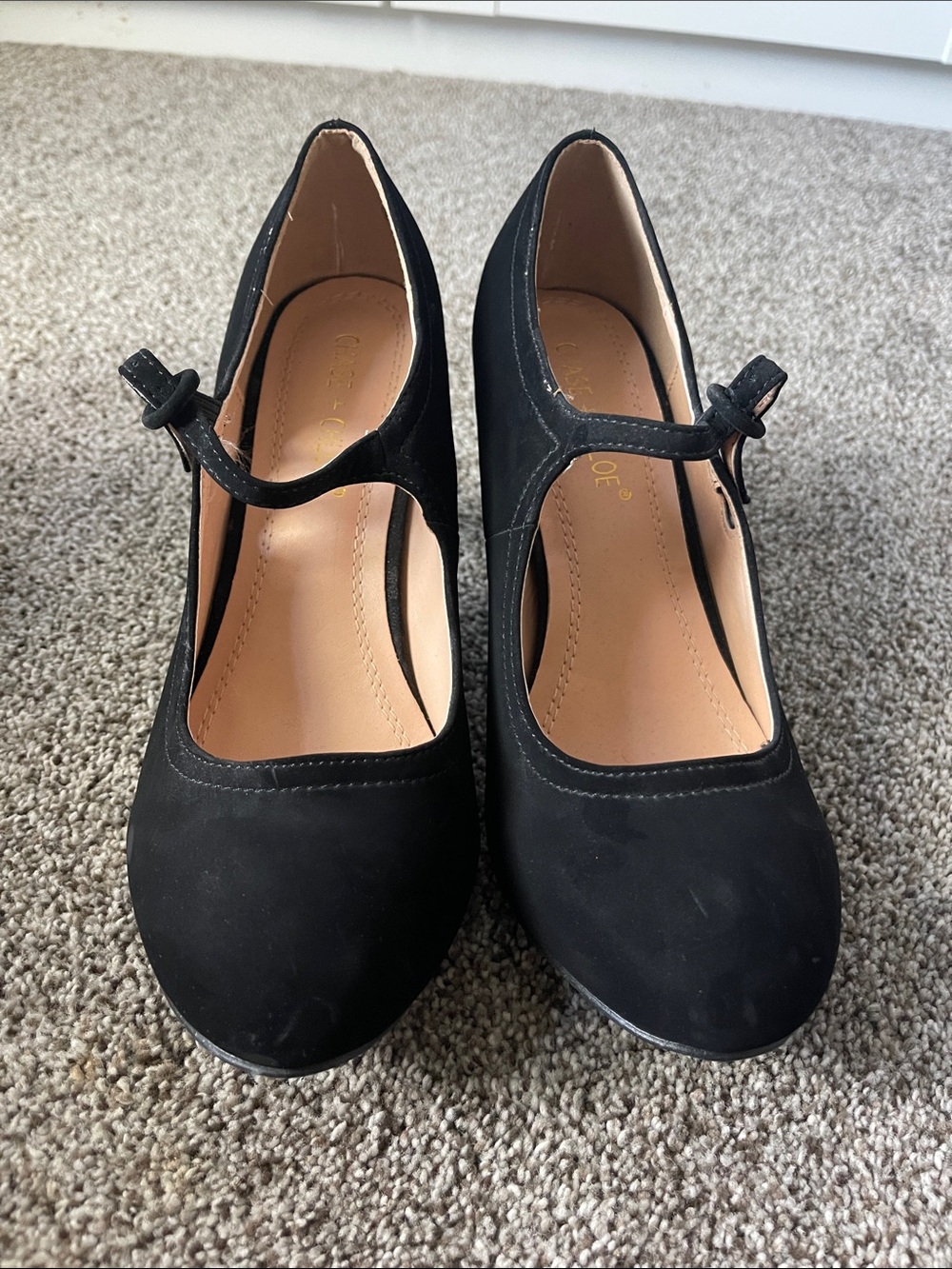 Black Mary Jane Heels with Knot Strap
